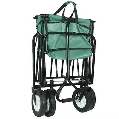 Vagone pieghevole del salotto del carrello pieghevole a quattro ruote solido del giardino del poliestere