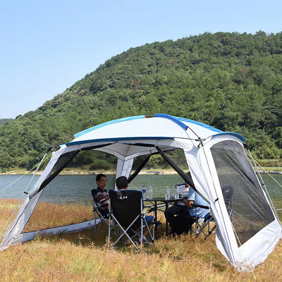 Tende di campeggio multiple ricoprenti d'argento della stanza 210D W/P 2000mm una tenda impermeabile di 6 uomini