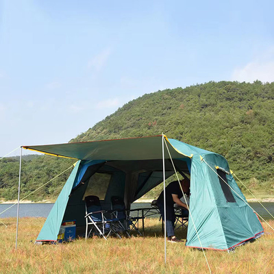Tende di campeggio multiple ricoprenti d'argento della stanza 210D W/P 2000mm una tenda impermeabile di 6 uomini