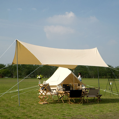 Tenda di campeggio all'aperto di Sun del parasole rivestito d'argento del tessuto con la corda del vento