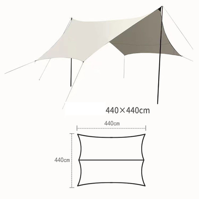 Tenda di campeggio all'aperto di Sun del parasole rivestito d'argento del tessuto con la corda del vento